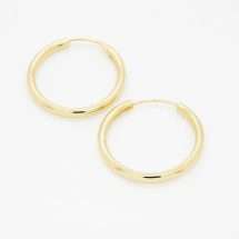 9ct Yellow Gold Polished Tube Hoop Earrings