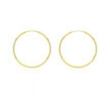 9ct Yellow Gold Plain Polished 25mm Hoop Earrings