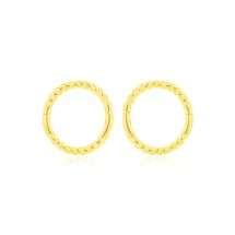 9ct Yellow Gold 10mm Twist Endless Hoop Earrings