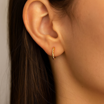 9ct Yellow Gold 10mm Twist Endless Hoop Earrings