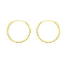 9ct Yellow Gold Plain Sleeper Style 15mm Earrings