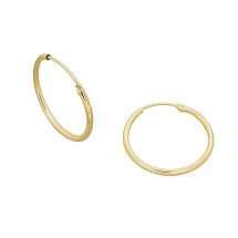 9ct Yellow Gold Plain Polished 18mm Hoop Earrings
