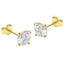 9ct Yellow Gold 7mm Round CZ Stud Earrings