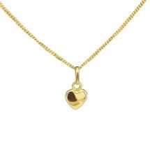 9ct Yellow Gold Small Puffed Heart Pendant