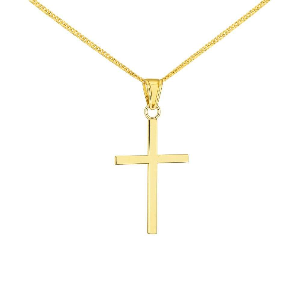 1.64.2279-9ct-yellow-gold-plain-cross-on-chain-front-image 1.64.2279-9ct-yellow-gold-plain-cross-on-chain-front-image