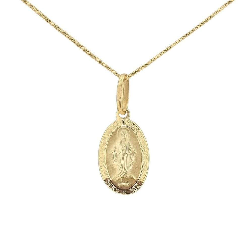1.68.4159-9ct-yellow-gold-small-miraculas-medal-and-chain-front-main-image 1.68.4159-9ct-yellow-gold-small-miraculas-medal-and-chain-front-main-image