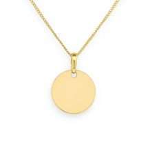 9ct Yellow Gold Round Disk Pendant