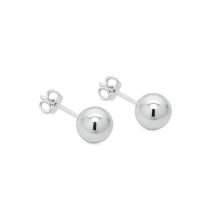 Sterling Silver 7mm Plain Ball Stud Earrings