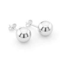 Sterling Silver 8mm Plain Ball Stud Earrings