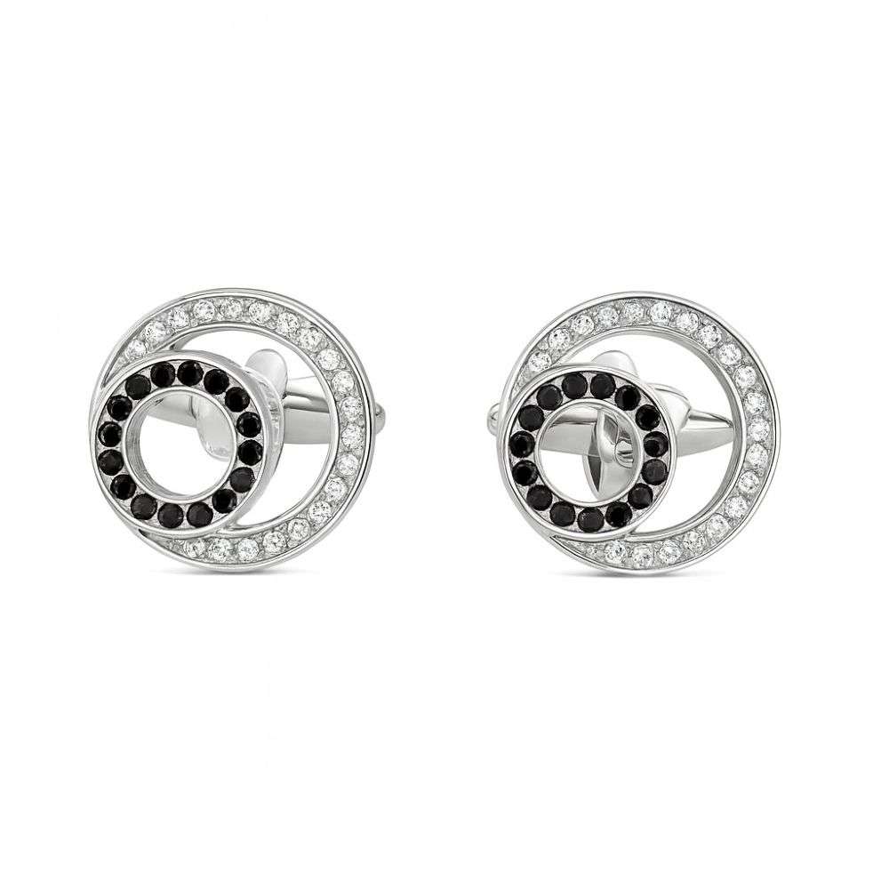 4003005012-silver-plated-black-and-white-cz-set-cufflinks-front-image 4003005012-silver-plated-black-and-white-cz-set-cufflinks-front-image
