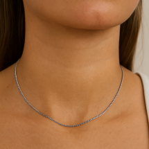 9ct White Gold 16 Inch Super Strong Flat Curb Chain