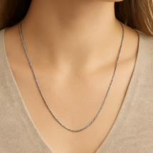 9ct White Gold 20 Inch Super Strong Flat Curb Chain