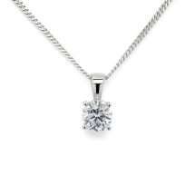 18ct White Gold 0.71ct Lab Diamond Pendant And Chain