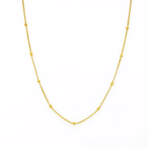 Sterling Silver Gold Bobble Link 18 Inch Chain