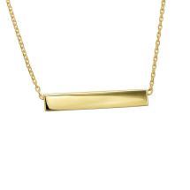 Sterling Silver Yellow Gold Horizontal Bar Pendant