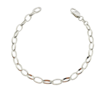Sterling Silver Oval Belcher Link Bracelet