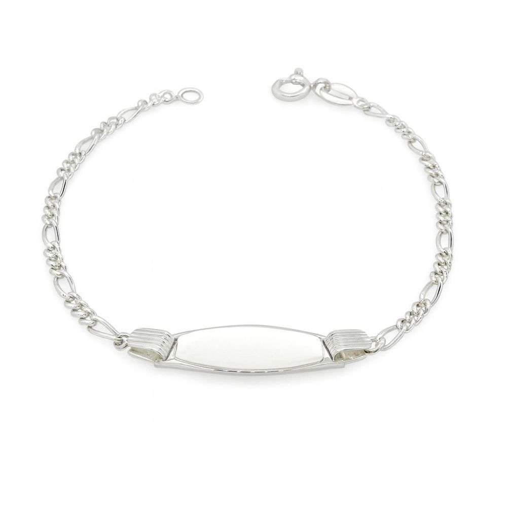 8.29.0297-sterling-silver-figaro-link-identity-bracelet-front-image 8.29.0297-sterling-silver-figaro-link-identity-bracelet-front-image