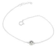 Sterling Silver April Birthstone Childs Bracelet