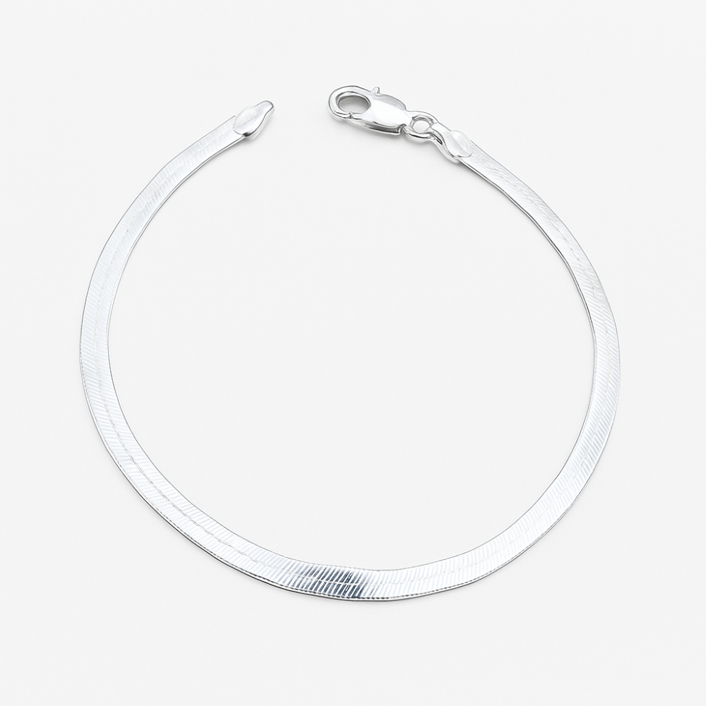 8.29.9821-sterling-silver-plain-polished-side-herringbone-link-bracelet-front-image