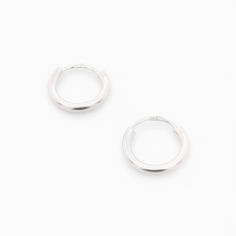 Sterling Silver Plain 10mm Sleeper Hoop Earrings