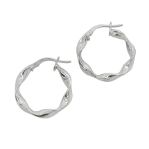 Sterling Silver 20mm Twist Hoop Earrings