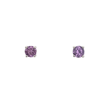 Sterling Silver February CZ Stud Earrings