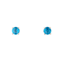 Sterling Silver March CZ Stud Earrings