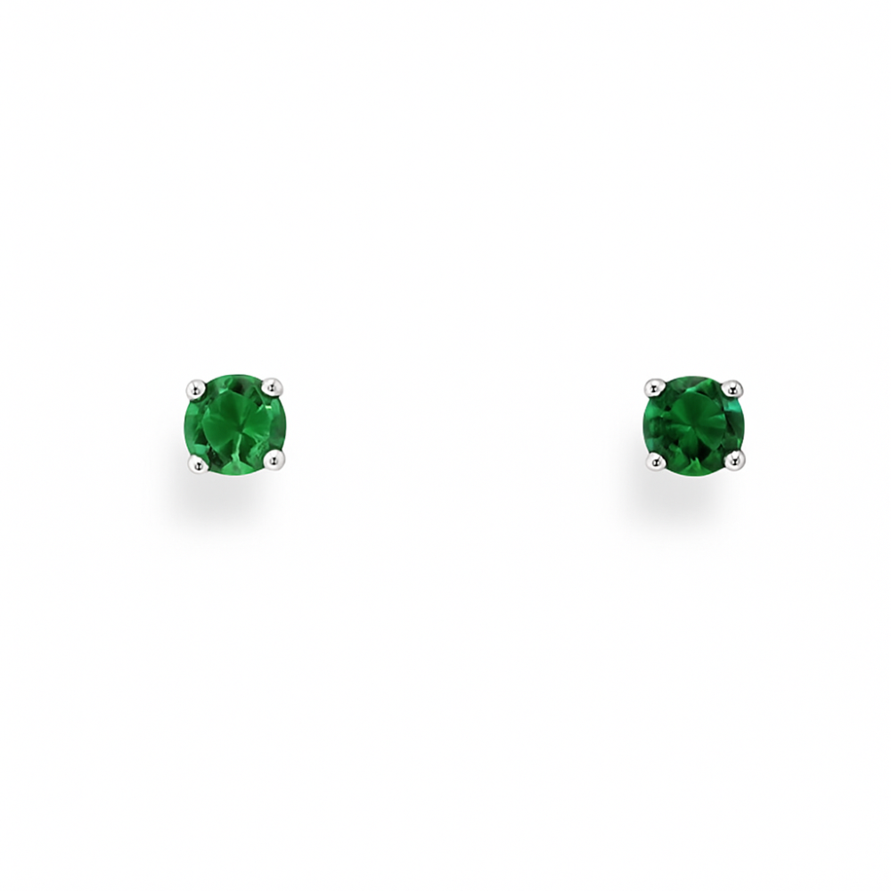8.59.1694-sterling-silver-green-May-emerald-4-claw-stud-earring-front-image 8.59.1694-sterling-silver-green-May-emerald-4-claw-stud-earring-front-image