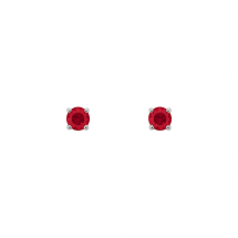 Sterling Silver July CZ Stud Earrings