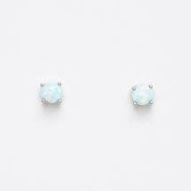 Sterling Silver October CZ Stud Earrings