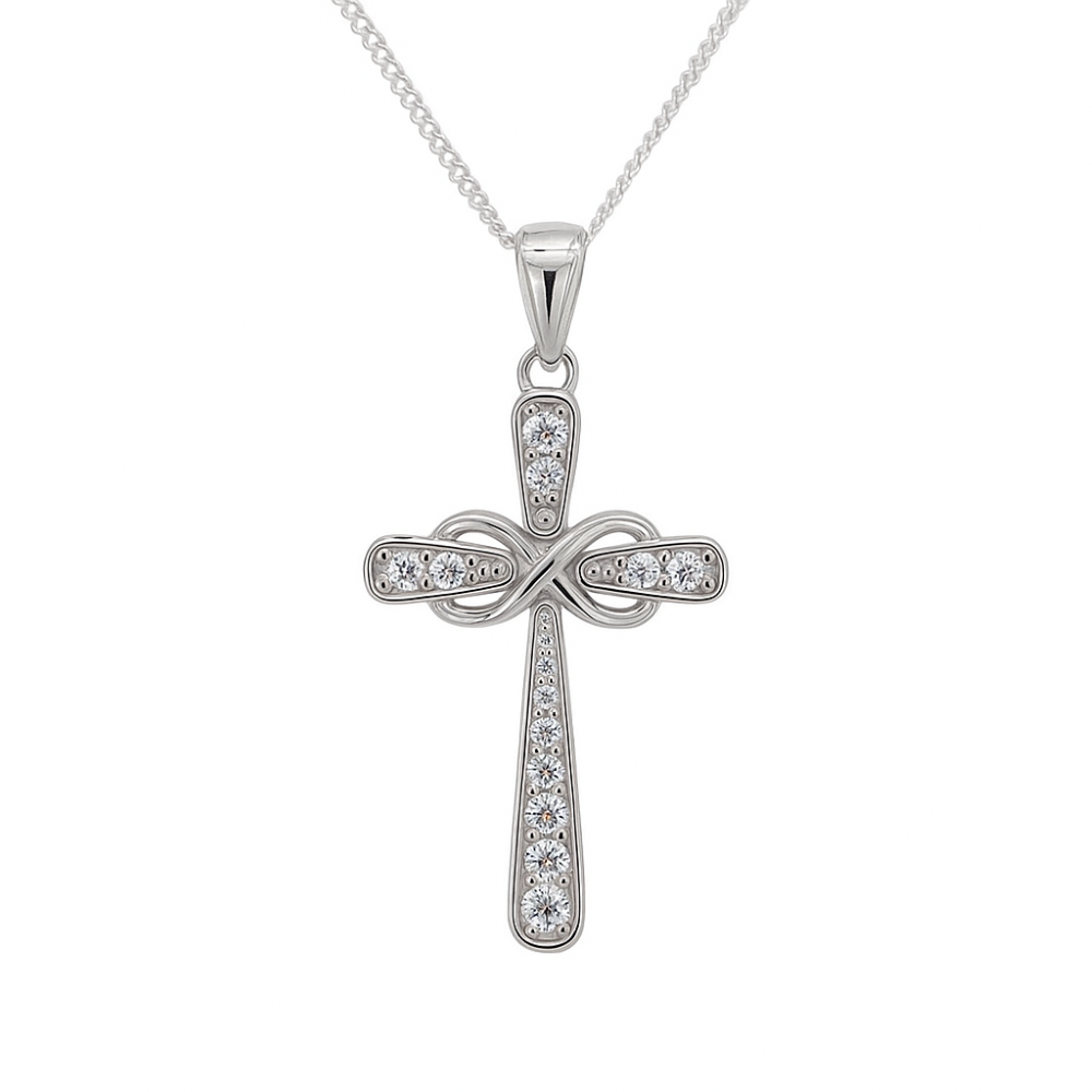 8.64.3149-sterling-silver-cz-set-infinity-cross-and-chain-front-image