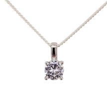Sterling Silver April CZ Birthstone Pendant
