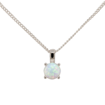 Sterling Silver October CZ Birthstone Pendant