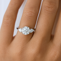 Platinum Round Trilliant Cut 3.20ct Lab Diamond 3 Stone