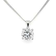 18ct White Gold 1.00ct Lab Diamond Solitaire Pendant