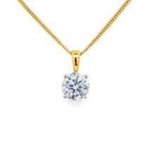 18ct Yellow Gold 1.00ct Lab Diamond Solitaire Pendant