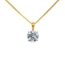 18ct Yellow Gold 1.50ct Lab Diamond Solitaire Pendant