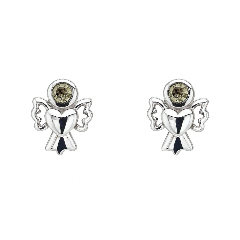 AUG-E-sterling-silver-August-colour-cz-birthstone-angel-stud-earrings-front-image