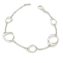 Sterling Silver Oval Links Adjustable Bracelet