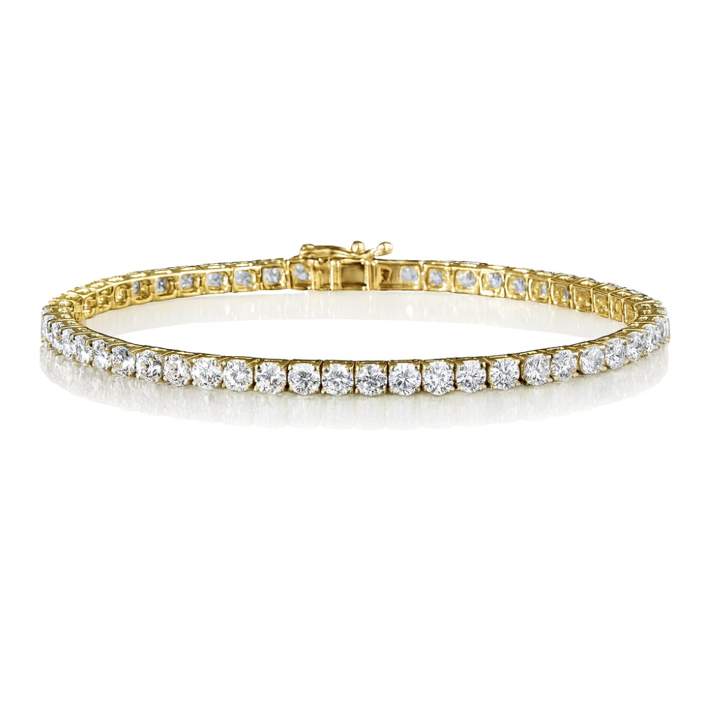 B8175500LG-9Y 9ct yellow gold 5.00ct round brilliant lab diamond tennis bracelet front image B8175500LG-9Y 9ct yellow gold 5.00ct round brilliant lab diamond tennis bracelet front image