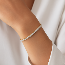 9ct Yellow Gold 5.00ct Lab Diamond Tennis Bracelet