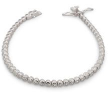 Sterling Silver CZ Bezel Set Tennis Bracelet