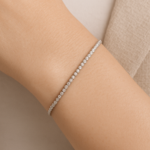 Sterling Silver CZ Bezel Set Tennis Bracelet
