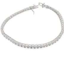 Sterling Silver 4 Claw 3mm Round CZ Tennis Bracelet