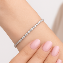 Sterling Silver CZ 4 Claw Set Tennis Bracelet