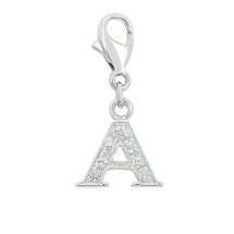 Sterling Silver CZ Set Initial "A" Charm