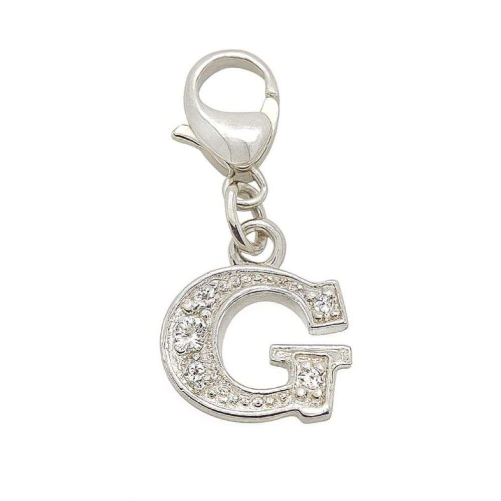 BU0400-G-sterling-Silver-CZ-Set-Initial-G-Charm-front-image BU0400-G-sterling-Silver-CZ-Set-Initial-G-Charm-front-image