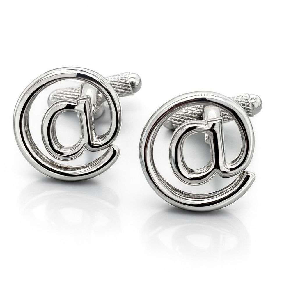 CK22-silver-plated-polished-internet-at-sign-cufflinks-front-image