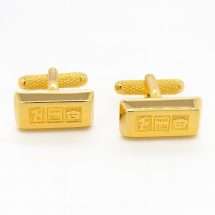 Gold Plated Ingot Stamped Cufflinks