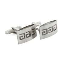 Gun Metal Finish Grecian Style Cufflinks